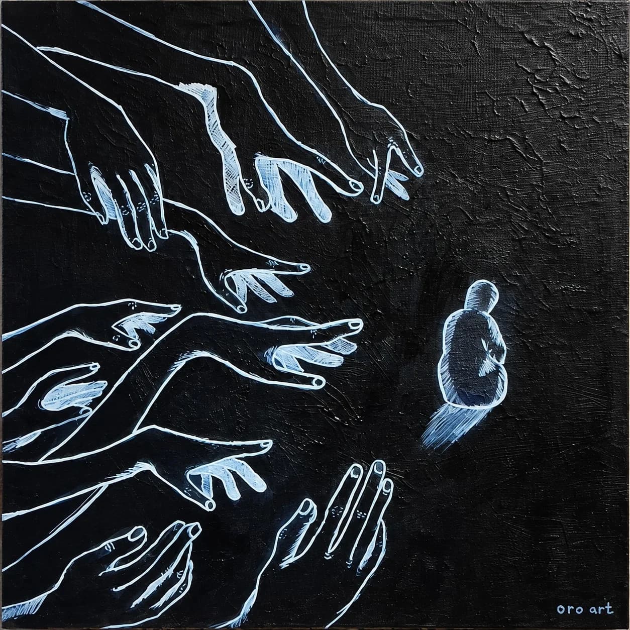 Fear, Шарифова Оро, acrylic, 53×53 cm