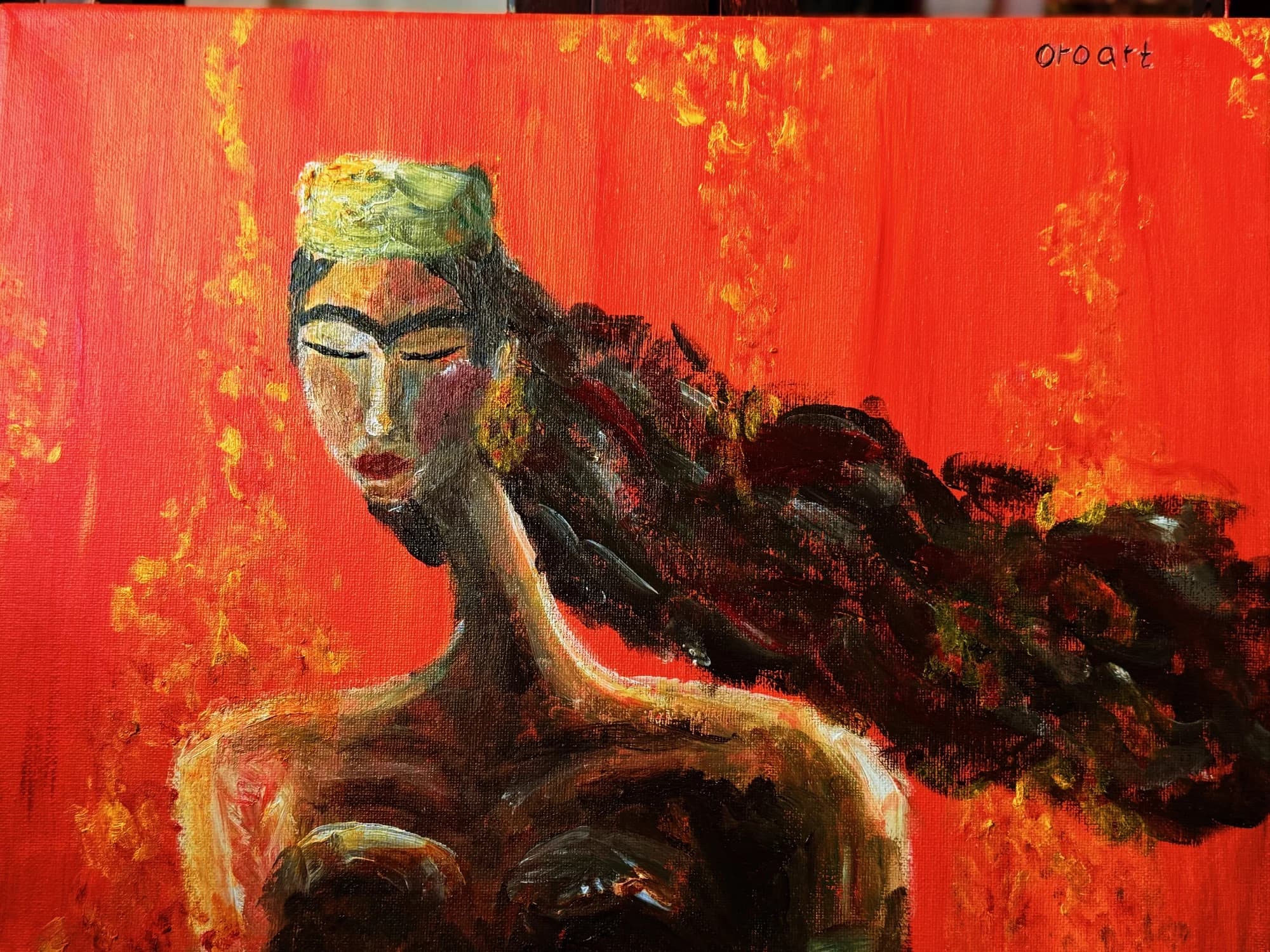 Child of Fire, Шарифова Оро, acrylic, 30×40 cm